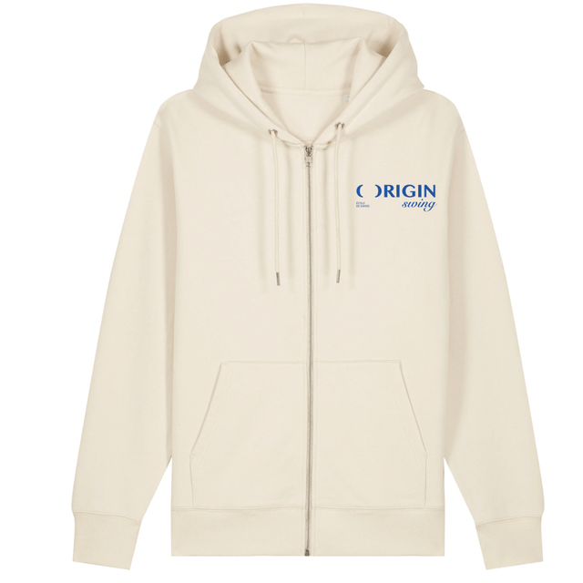 Veste à capuche zippé unisexe beige